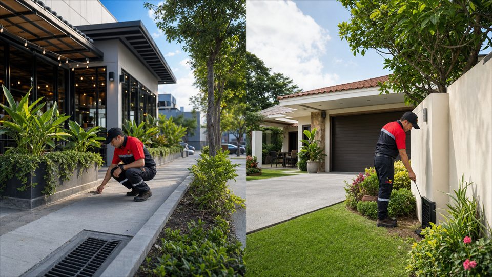 Zona verde exterior para comercios y residencias